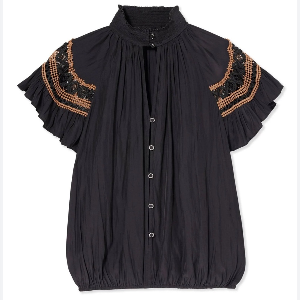 Ramy Brook Aleen V-neck Top Blouse in Black size S - NWT